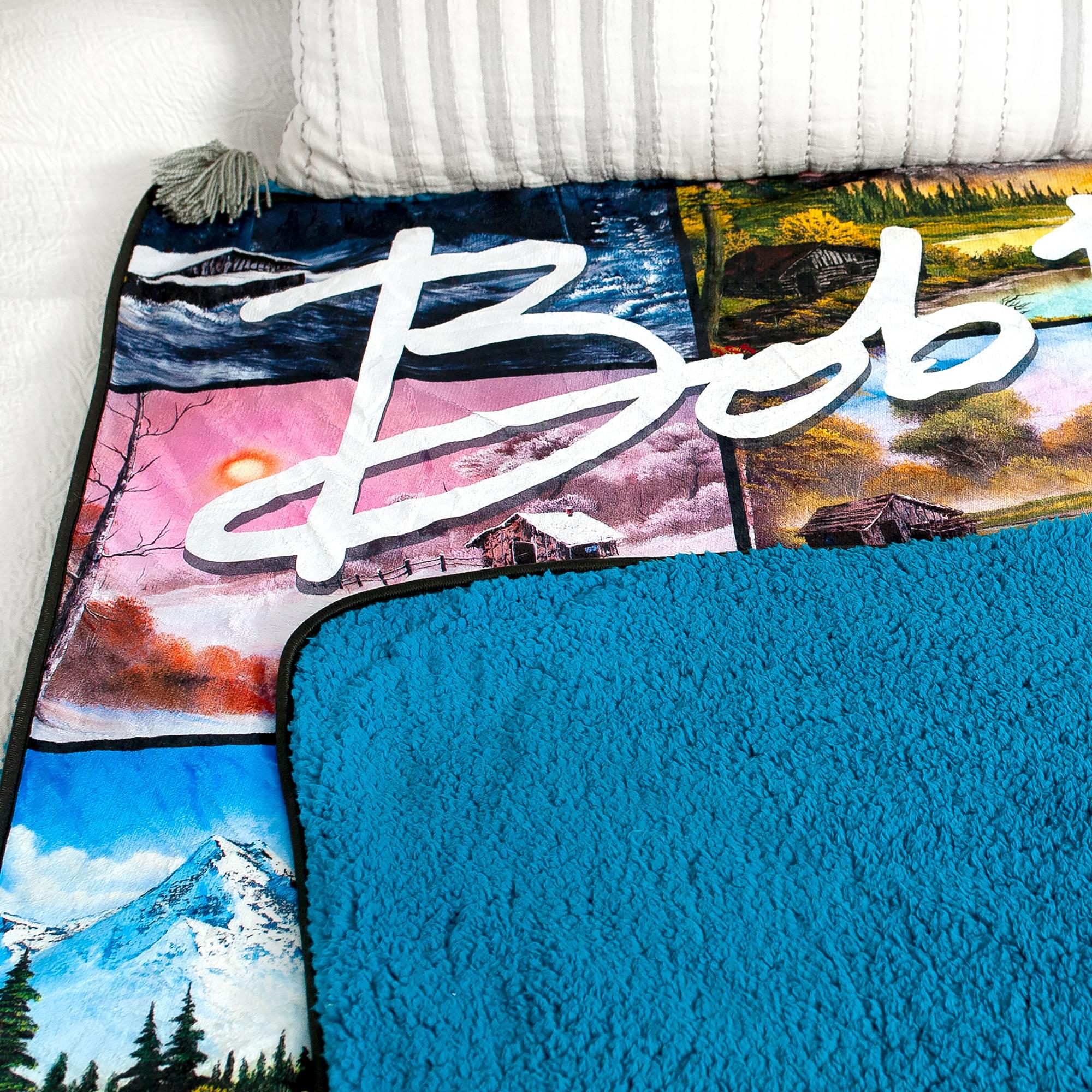 Bob Ross Oversized Fleece Sherpa Throw Blanket | 54 x 72 Inches - Image 4