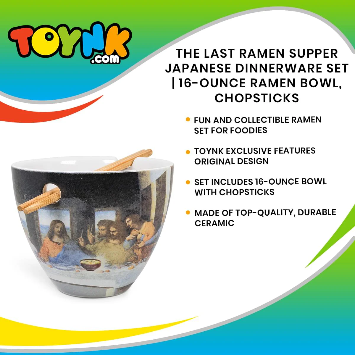 Bowl Bop Last Ramen Supper Japanese Dinner Set | 16-Ounce Ramen Bowl, Chopsticks - Image 7
