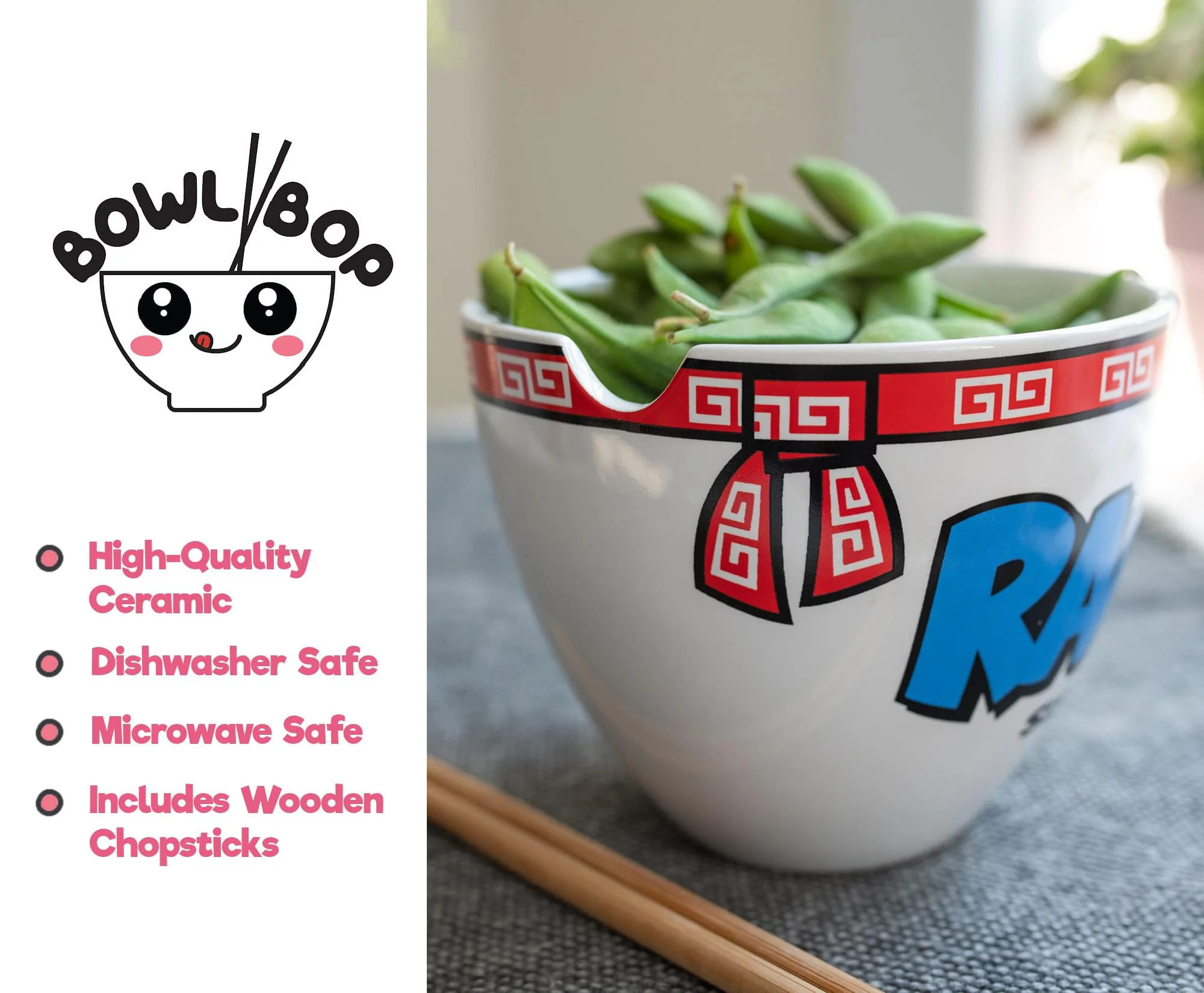 Bowl Bop Ramen Sister Nun Japanese Dinner Set | 16-Ounce Ramen Bowl, Chopsticks - Image 3