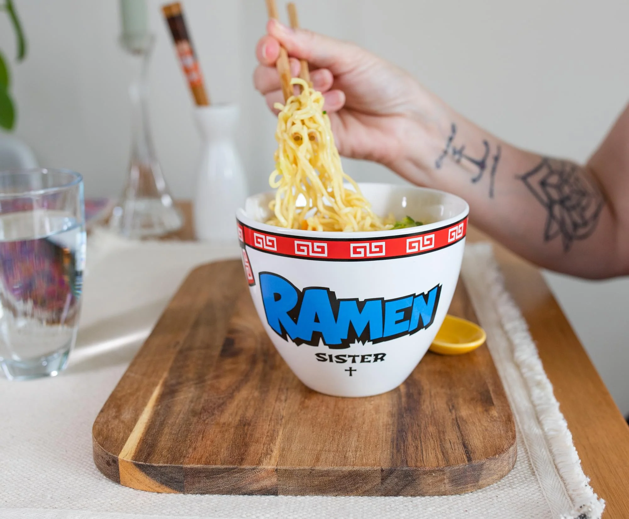 Bowl Bop Ramen Sister Nun Japanese Dinner Set | 16-Ounce Ramen Bowl, Chopsticks - Image 5