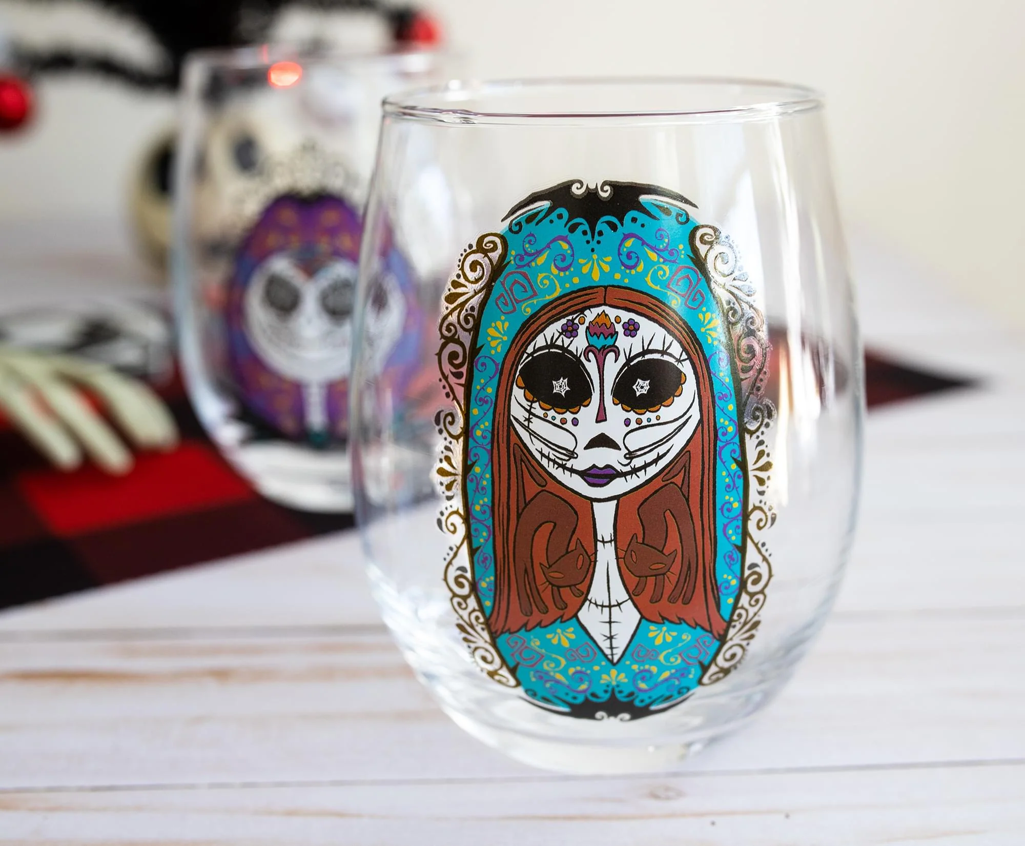 Disney The Nightmare Before Christmas Jack and Sally Stemless Glass Set - Image 3