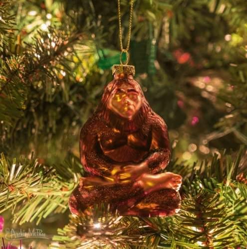 Enlightened Bigfoot Hand-Blown Glass Holiday Ornament - Image 3