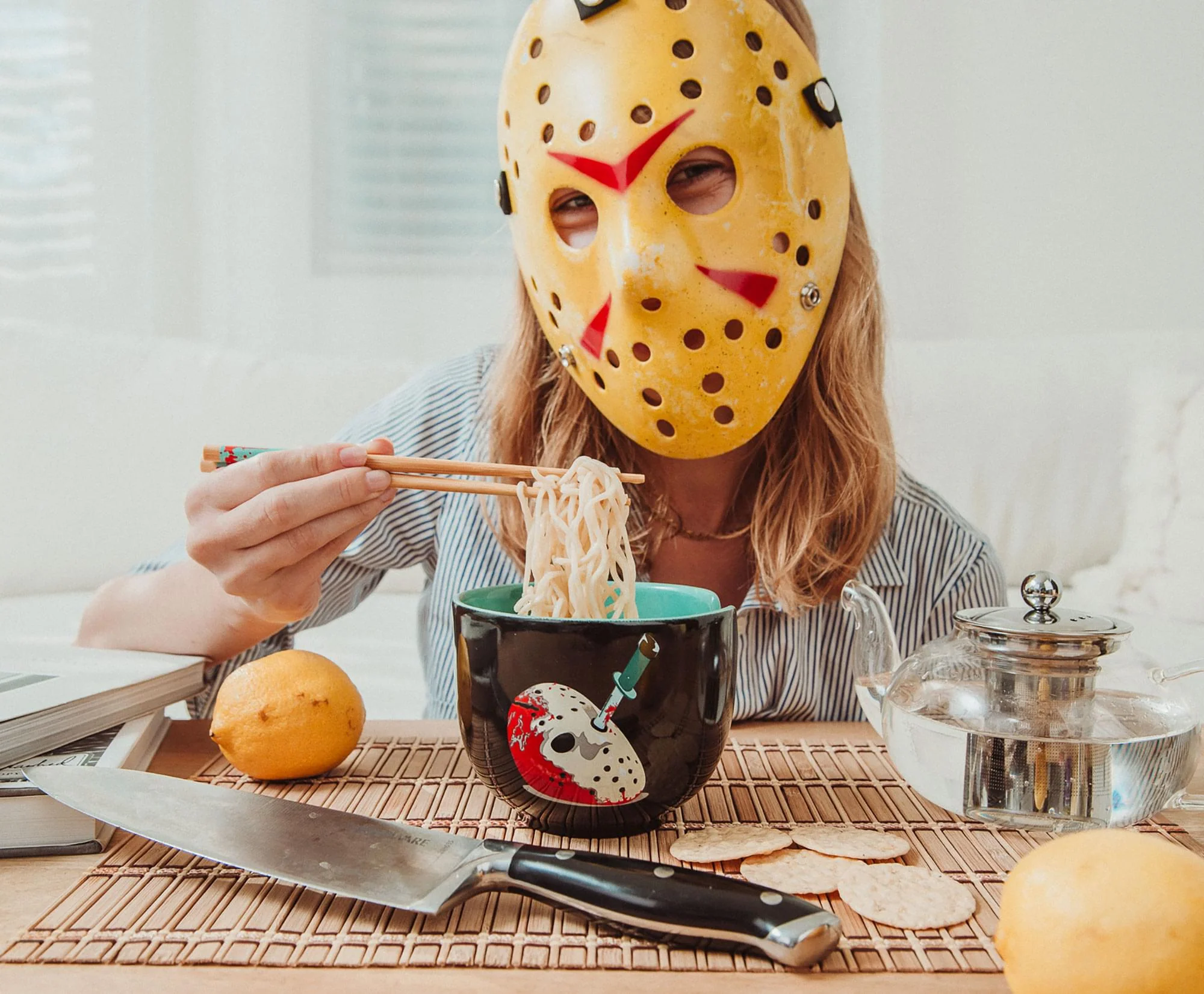 Friday The 13th Jason Voorhees 20-Ounce Ramen Bowl and Chopstick Set - Image 6