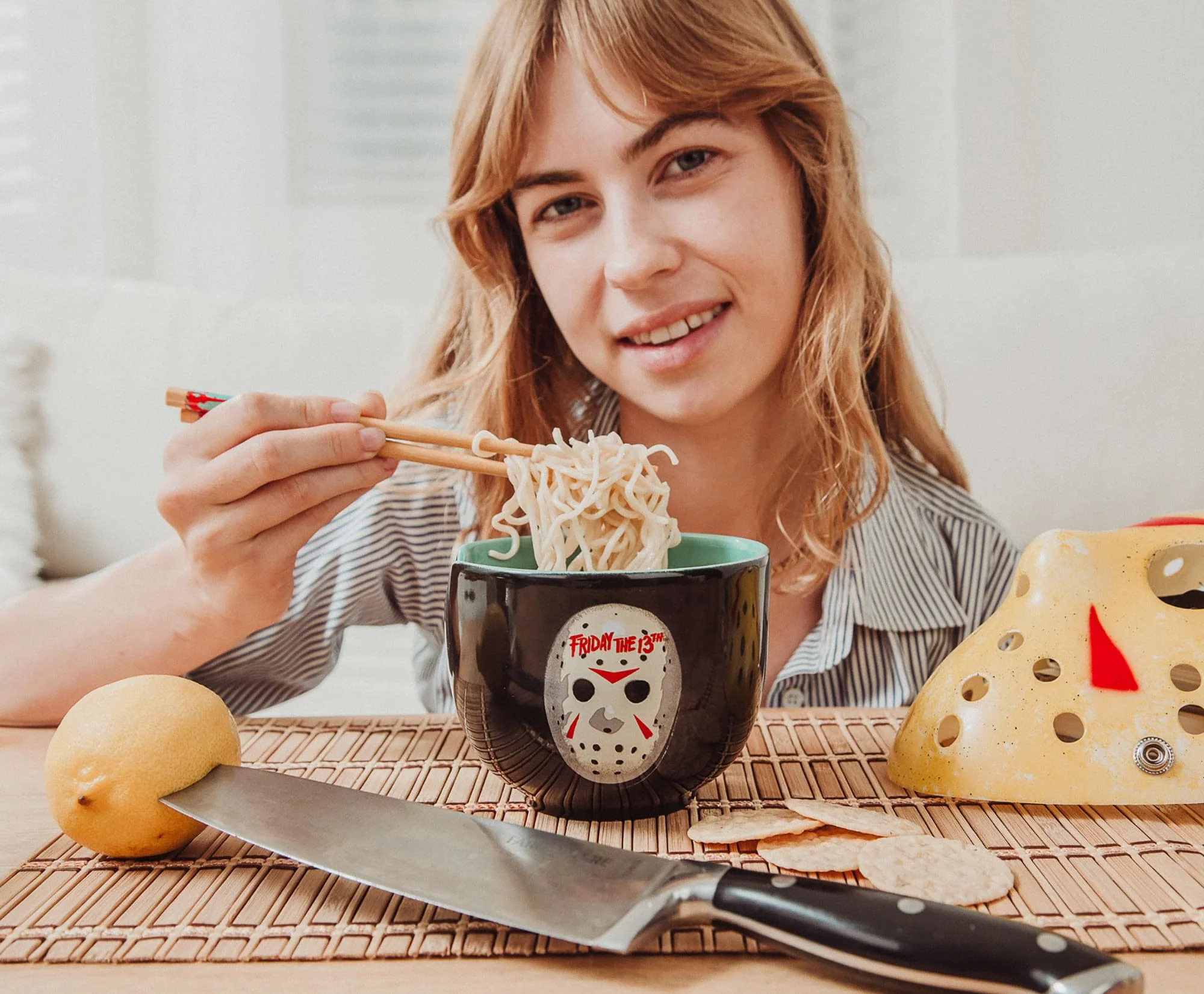 Friday The 13th Jason Voorhees 20-Ounce Ramen Bowl and Chopstick Set - Image 9