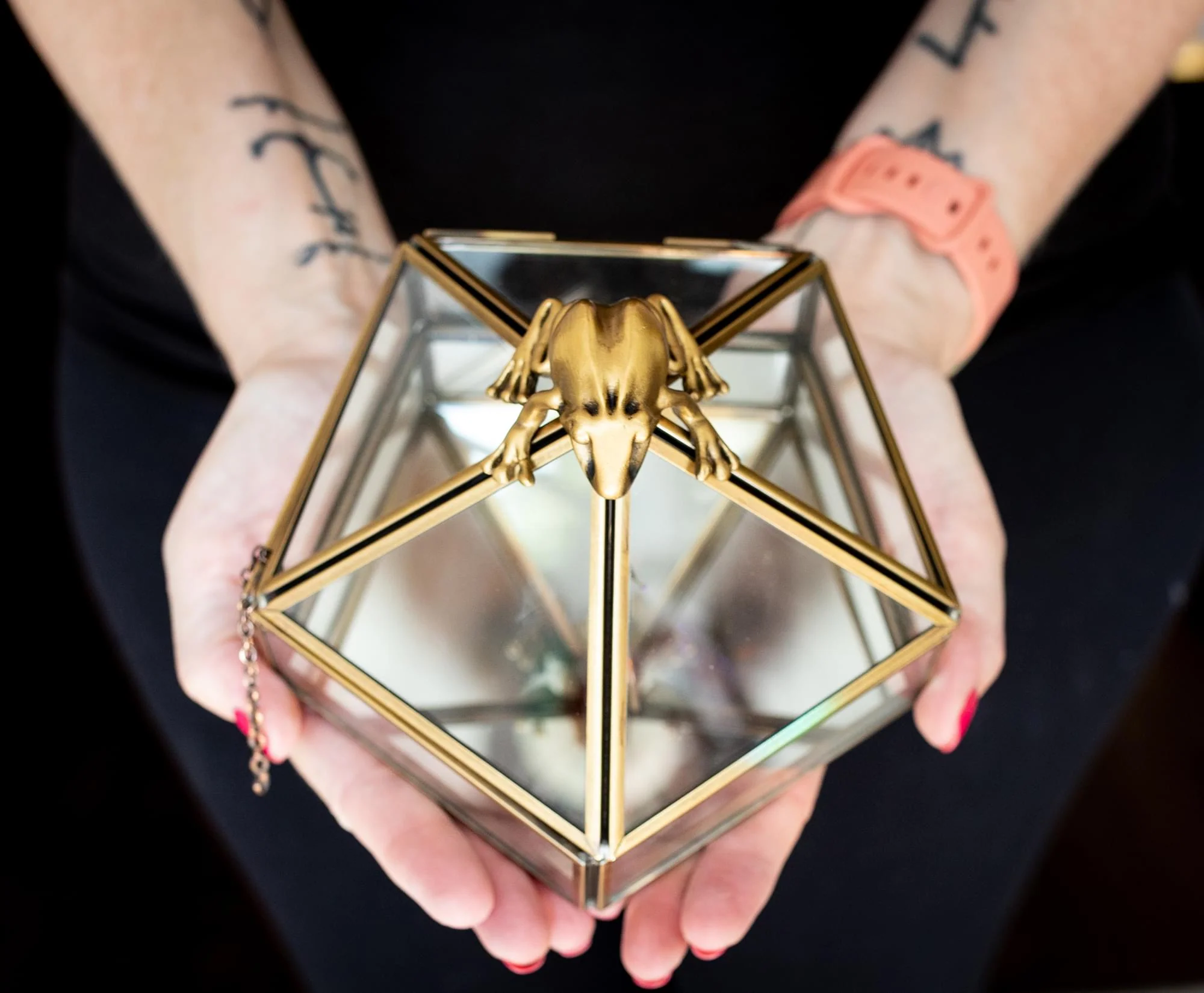 Harry Potter Gold Chocolate Frog Jewelry Box Storage Case Organizer - Image 6