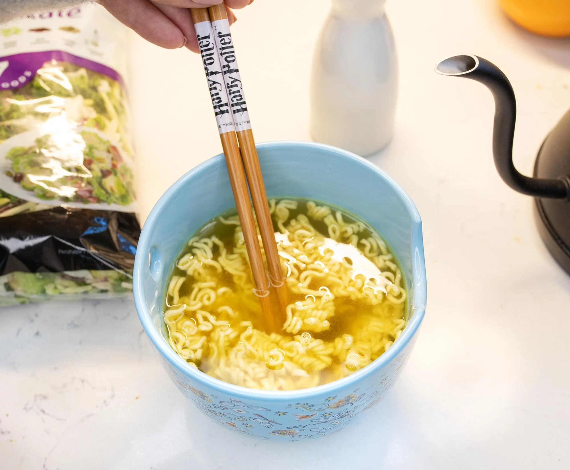 Harry Potter Hogwarts Icons Dinnerware Set | 20-Ounce Ramen Bowl With Chopsticks - Image 4
