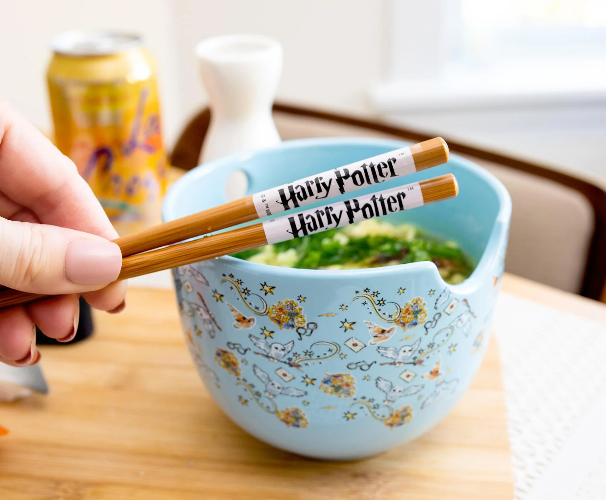 Harry Potter Hogwarts Icons Dinnerware Set | 20-Ounce Ramen Bowl With Chopsticks - Image 5