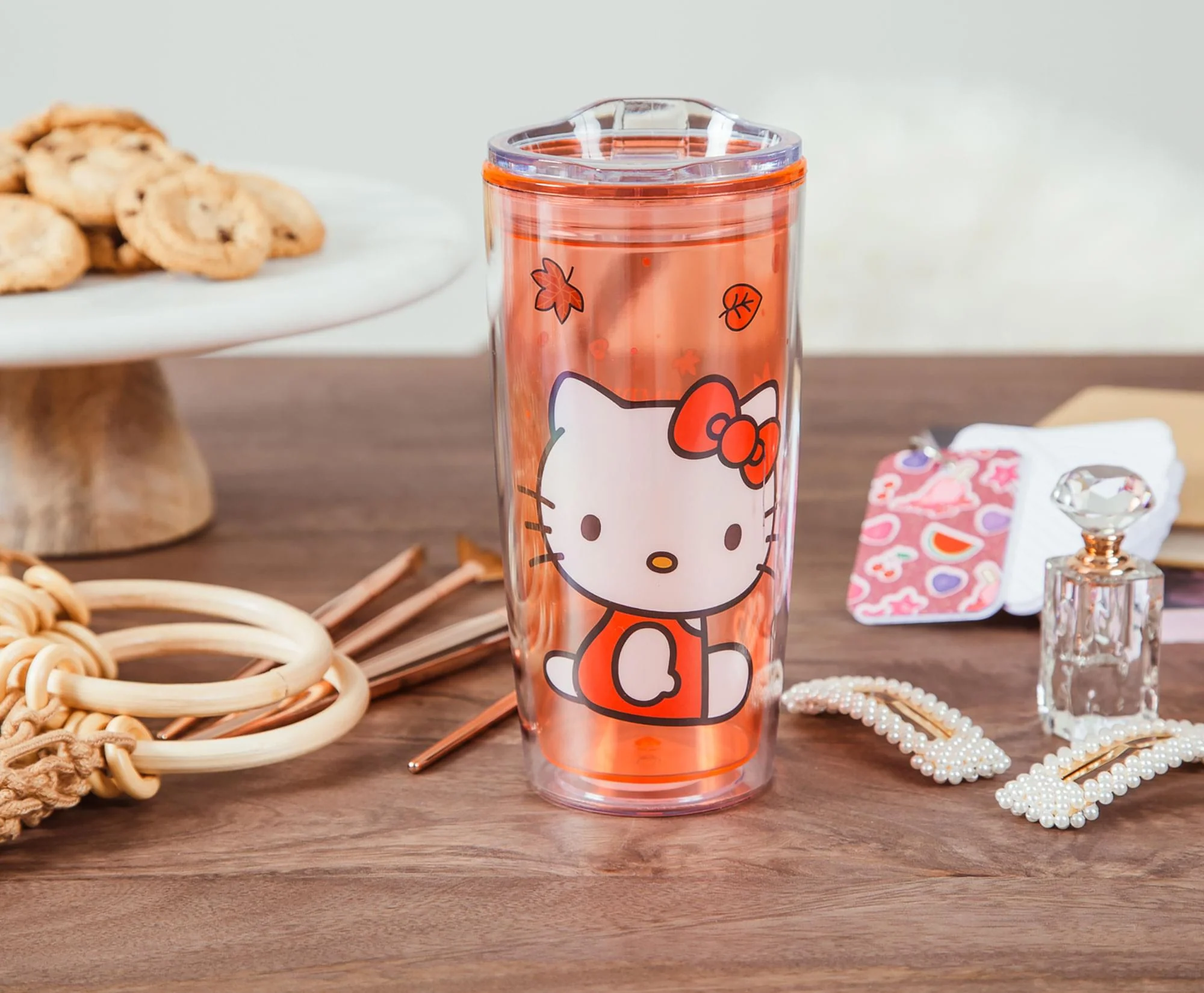 Sanrio Hello Kitty Pumpkin Spice Travel Tumbler w/ Slide Close Lid | 20 Ounces - Image 3