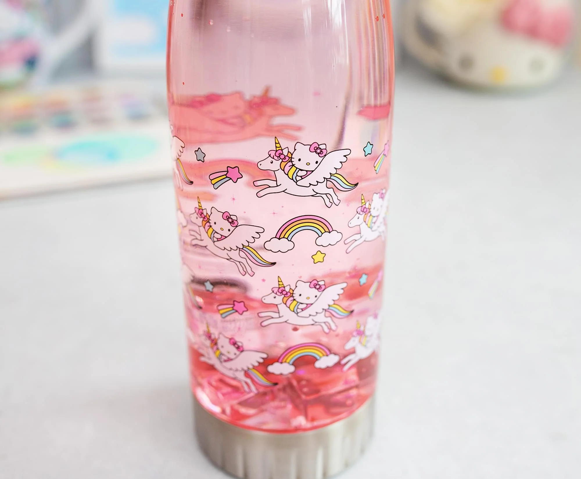 Sanrio Hello Kitty Unicorn Rainbow Toss Water Bottle With Lid | Holds 20 Ounces - Image 5
