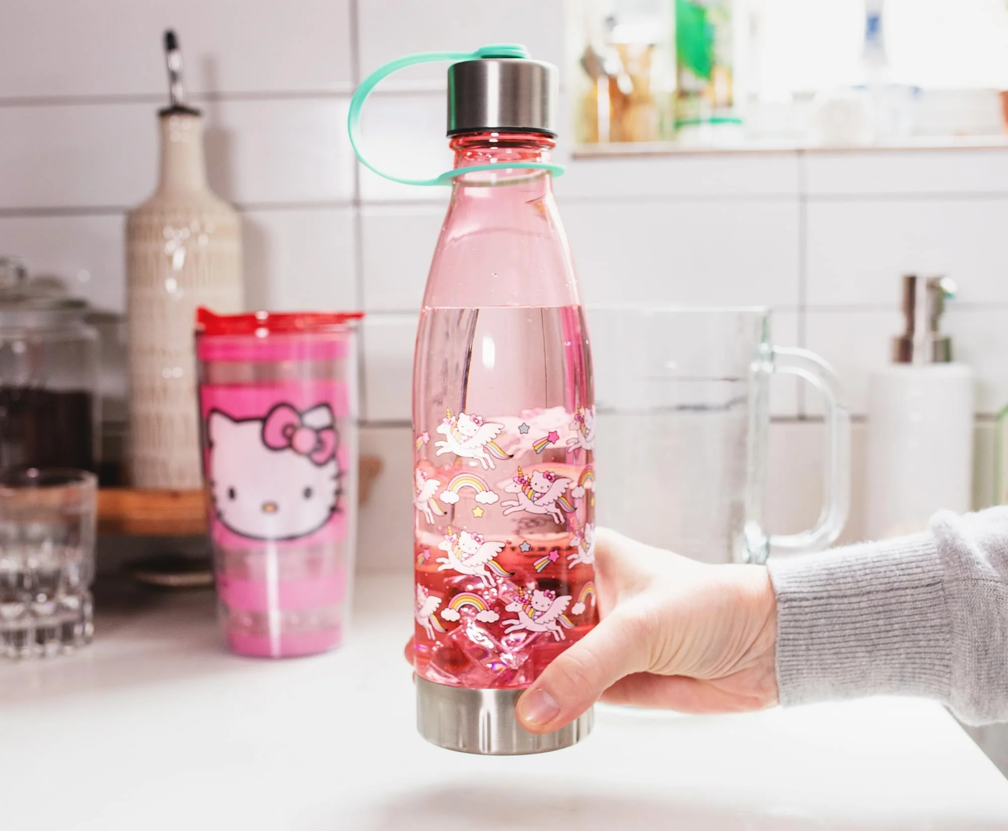 Sanrio Hello Kitty Unicorn Rainbow Toss Water Bottle With Lid | Holds 20 Ounces - Image 6