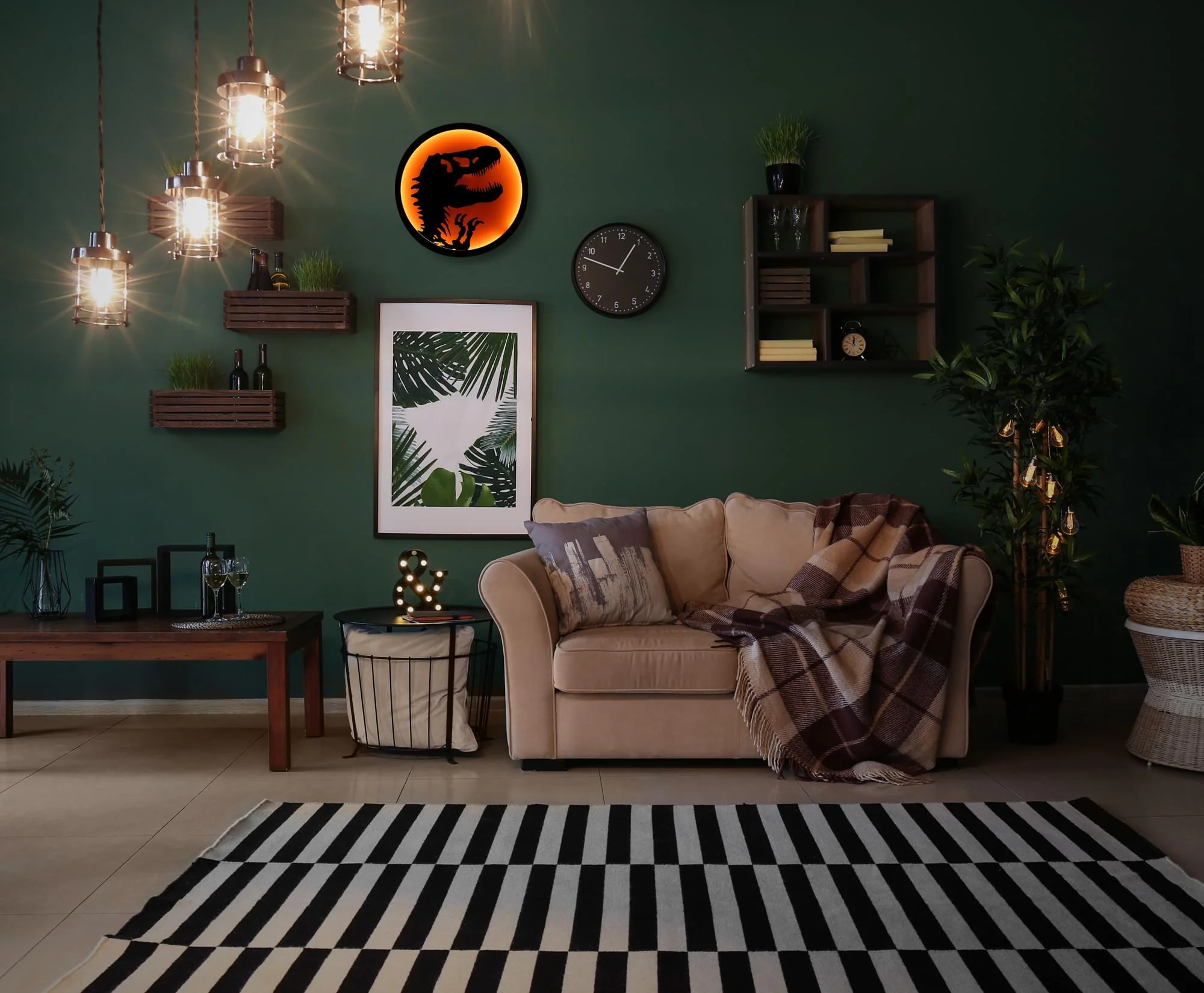 Jurassic Park T-Rex Logo LED Wall Light Sign | 12 Inches Tall - Image 5