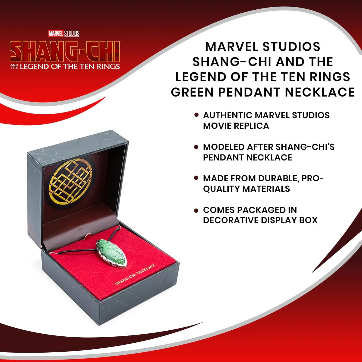 Marvel Studios Shang-Chi and the Legend of the Ten Rings Green Pendant Necklace - Image 7