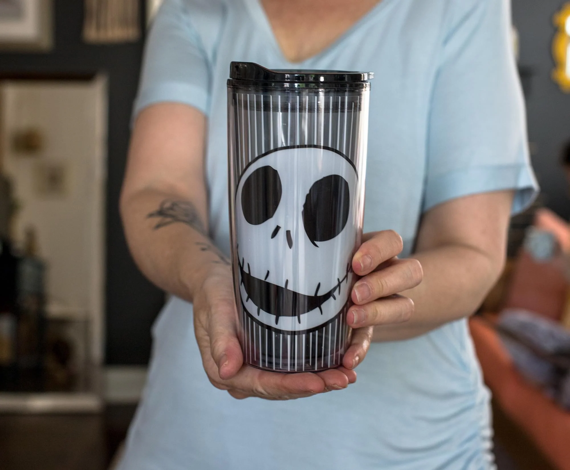 Disney Nightmare Before Christmas Jack Skull Plastic Travel Tumbler | 20 Ounces - Image 3