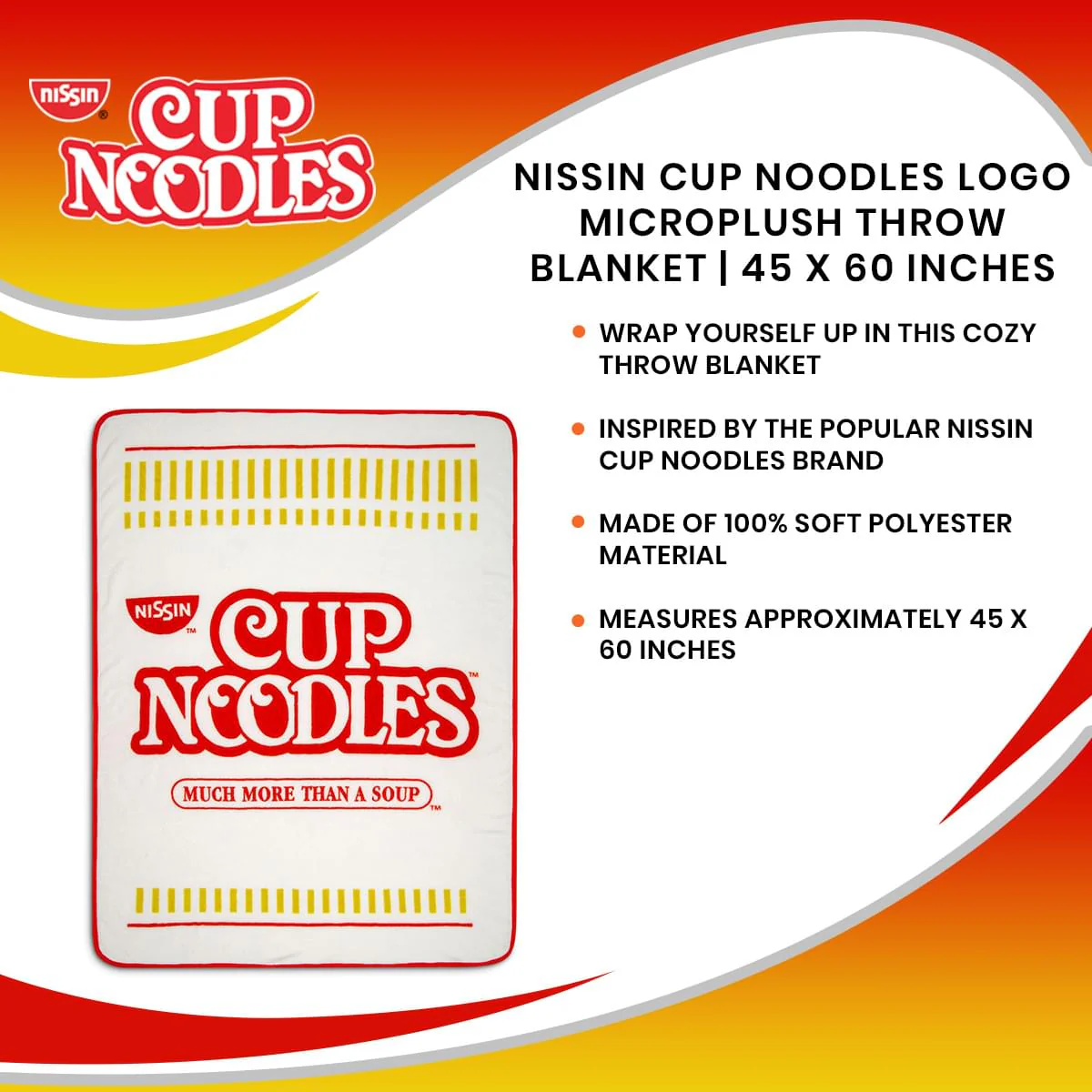 Nissin Cup Noodles Logo Microplush Throw Blanket | 45 x 60 Inches - Image 7