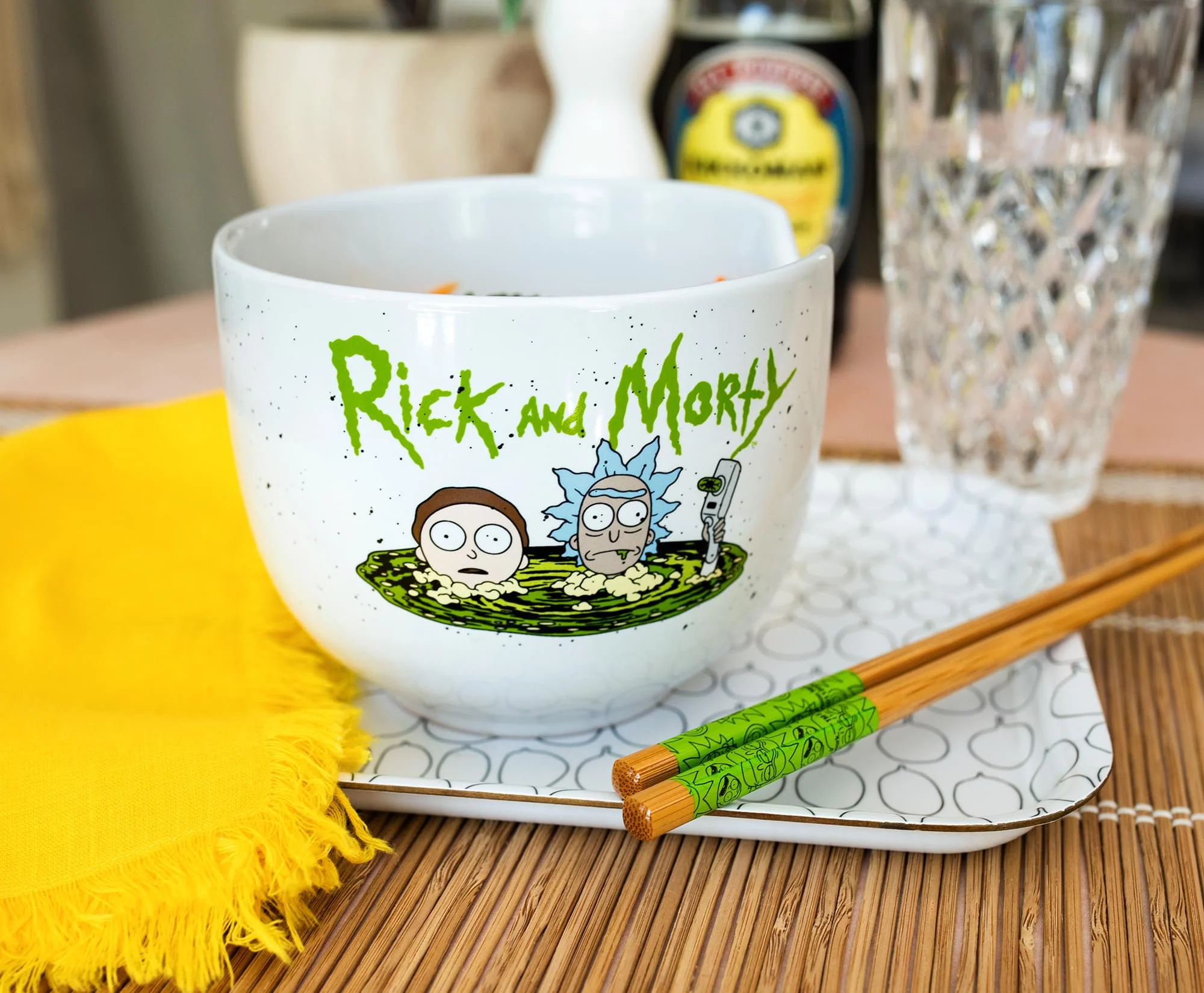 Rick and Morty Portal Japanese Dinnerware Set | 20-Ounce Ramen Bowl, Chopsticks - Image 3