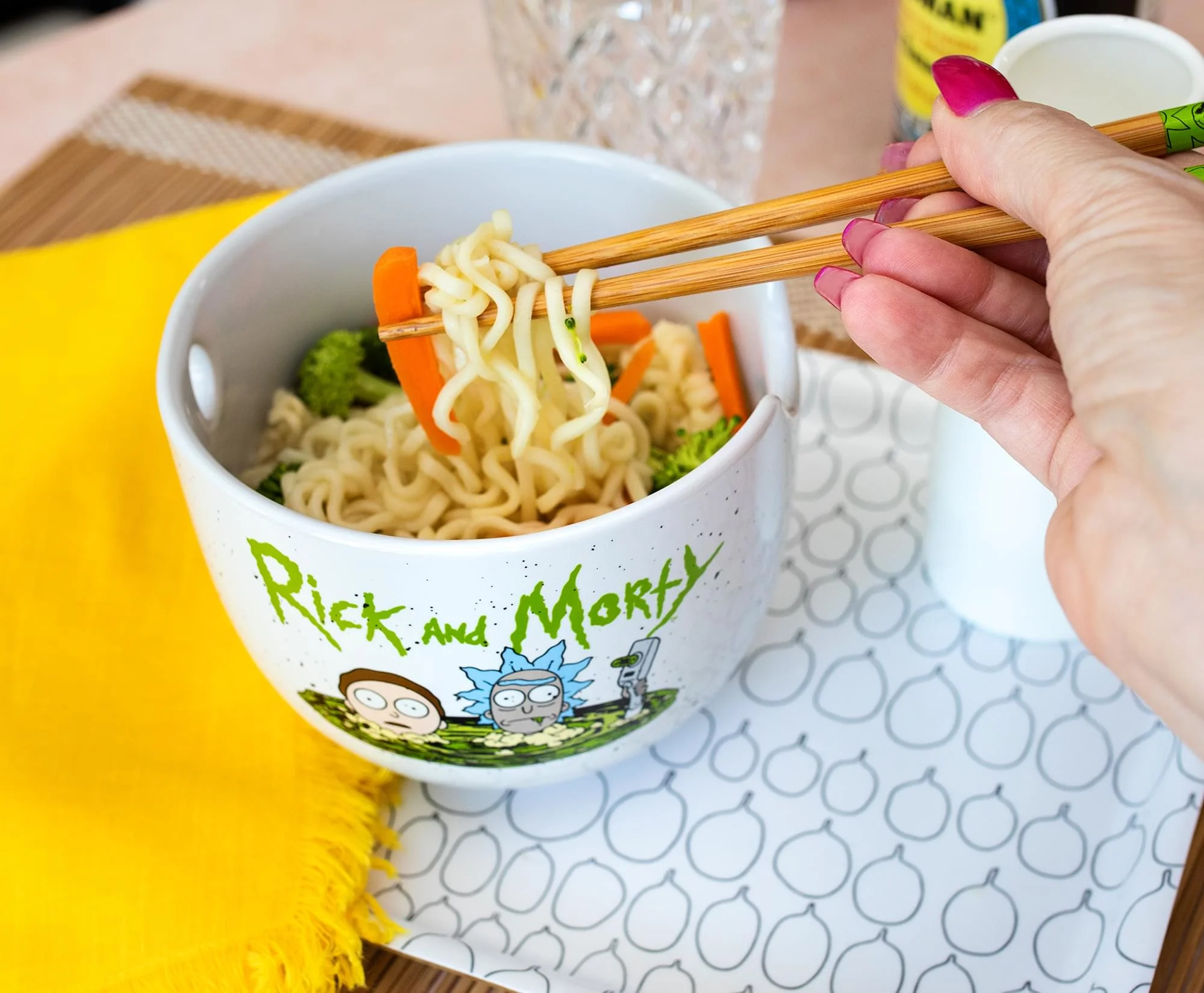 Rick and Morty Portal Japanese Dinnerware Set | 20-Ounce Ramen Bowl, Chopsticks - Image 4