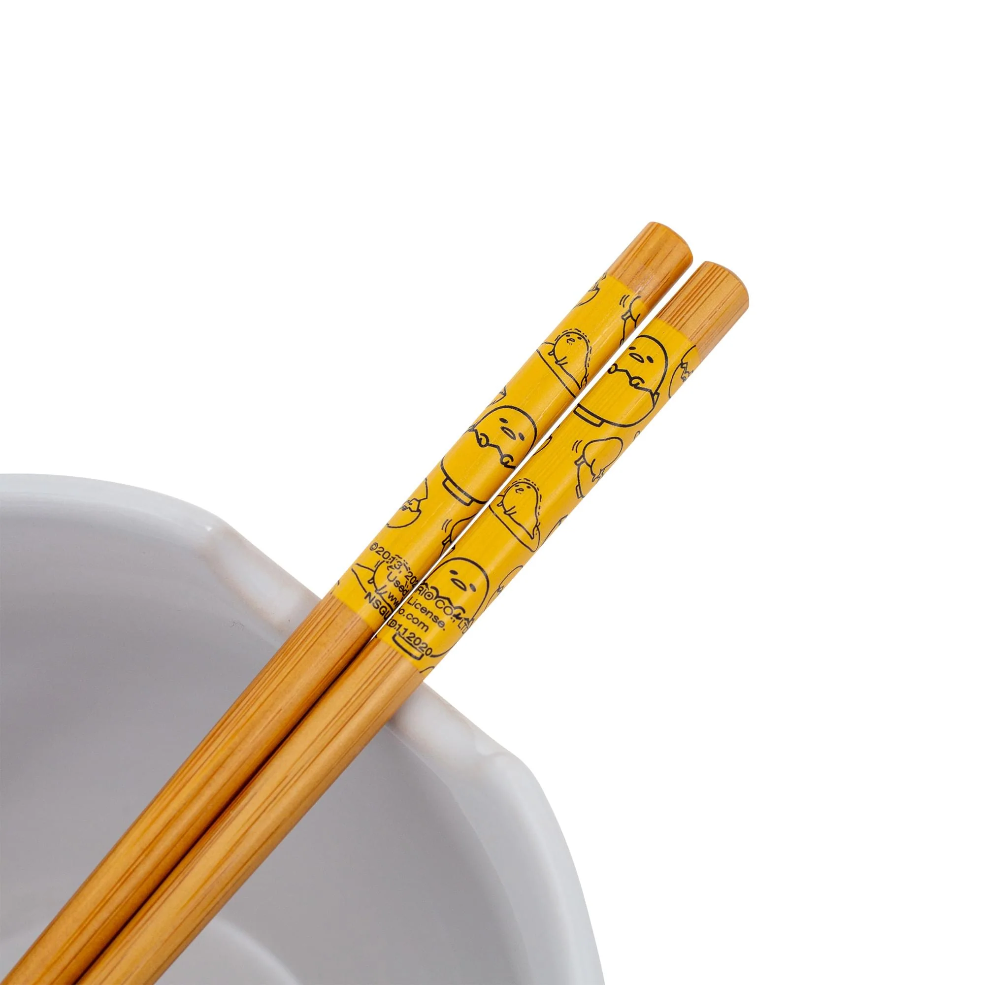 Sanrio Gudetama x Nissin Top Ramen Yolk Poses 20-Ounce Ramen Bowl With Chopsticks - Image 3