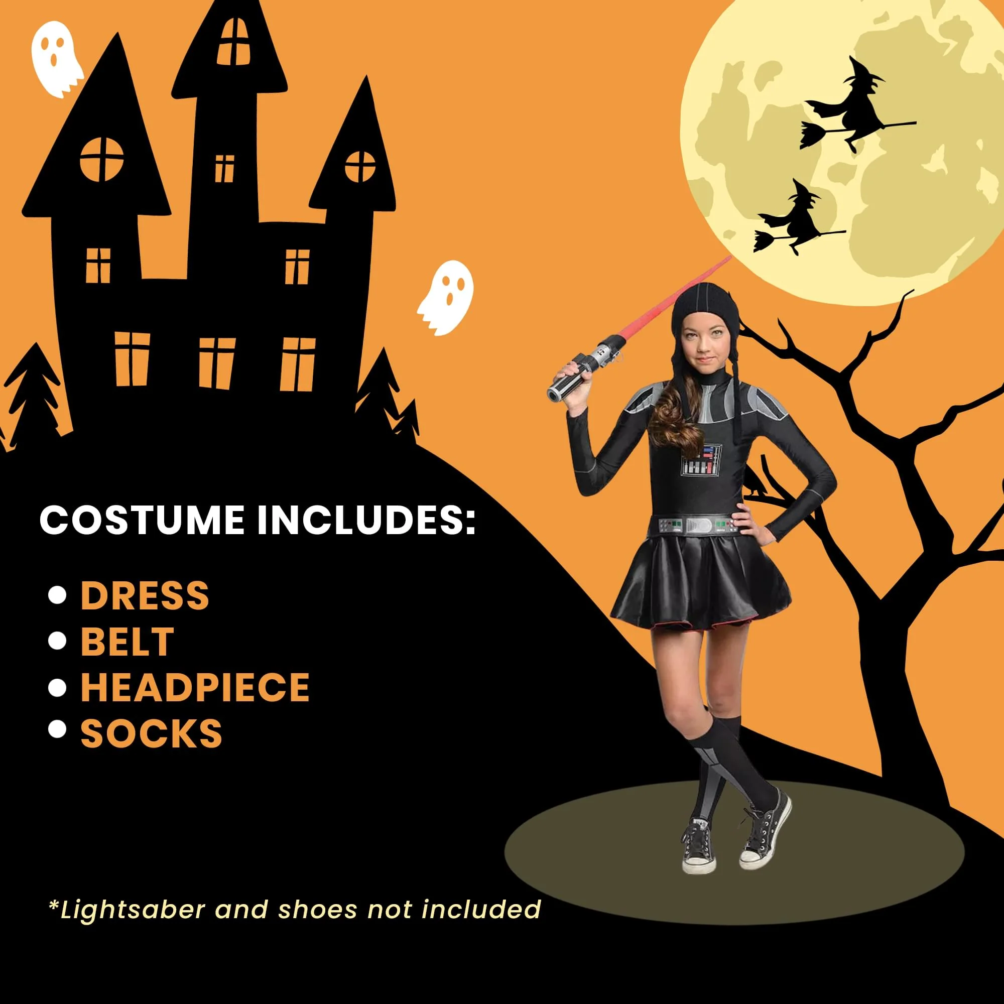 Star Wars Darth Vader Girl Dress Costume Tween - Image 4