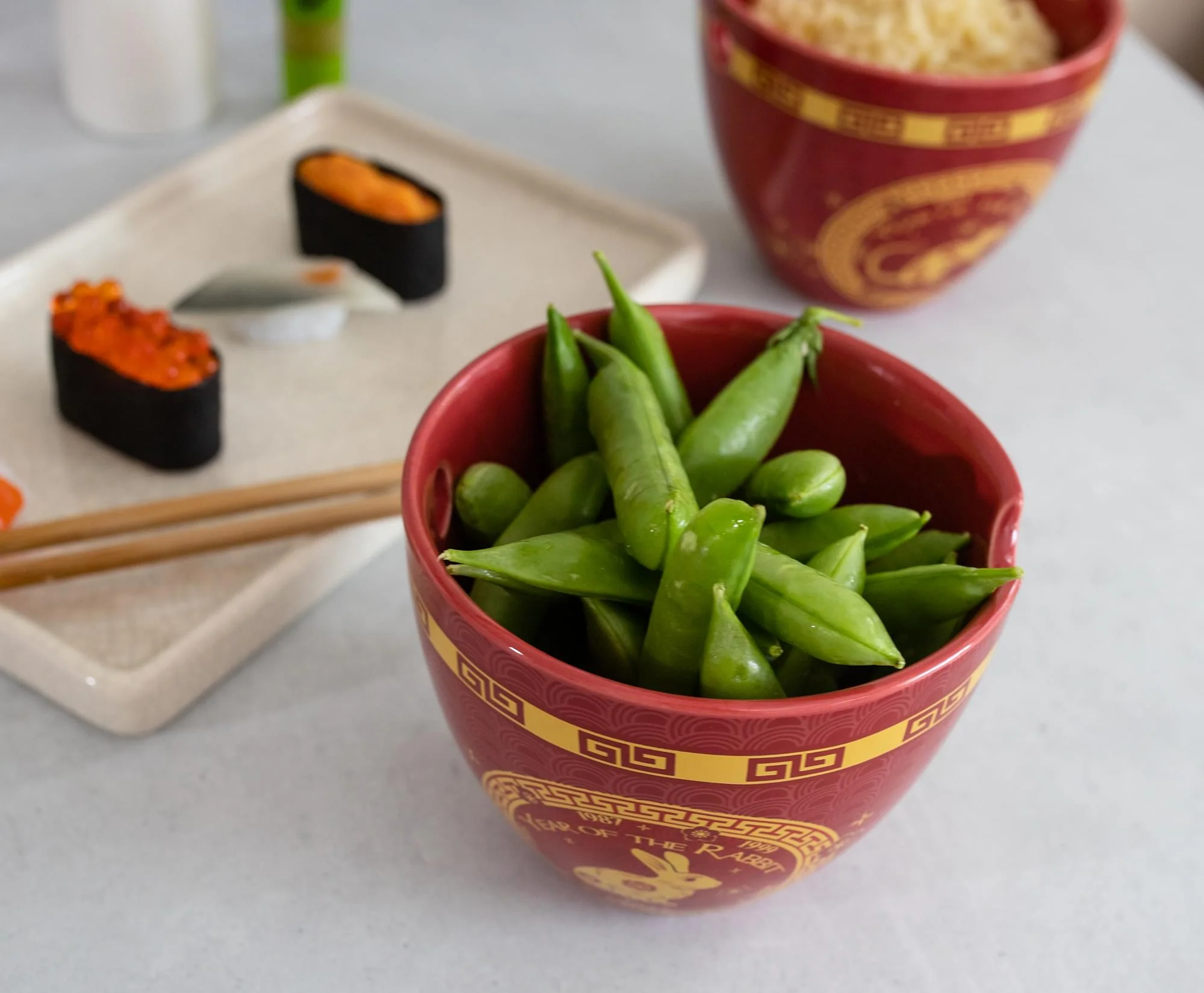 Year Of The Rabbit Chinese Zodiac 16-Ounce Ramen Bowl and Chopstick Set - Image 5